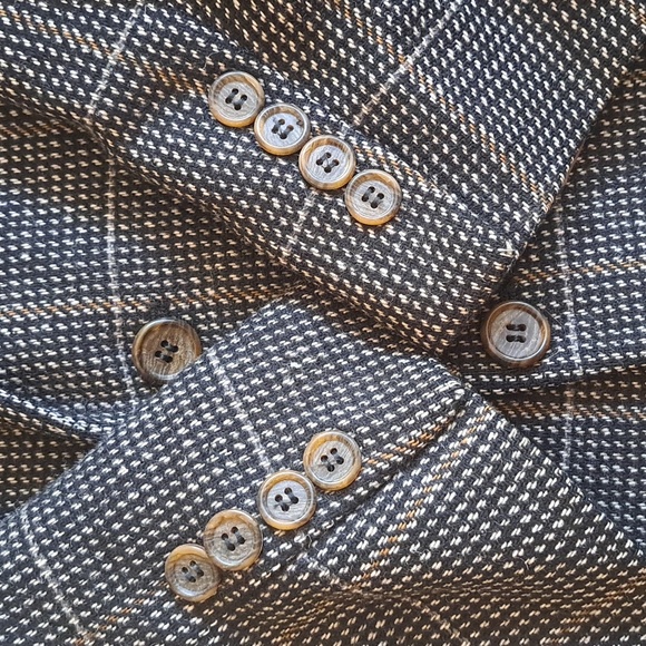 Men's Classic Wool Black and Gray Blazer, Even Picone - Picture 3 of 6